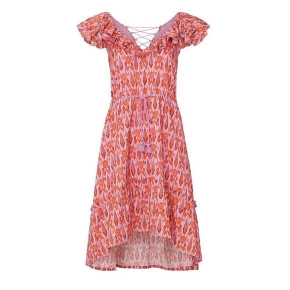 Figue Tahlia Ruffle Flutter Sleeve High-Low Dress NWT Sz. S - Picture 4 of 11